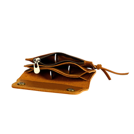 Khaki Vintage Handmade Crazy Horse Leather Wallet – design and finish
