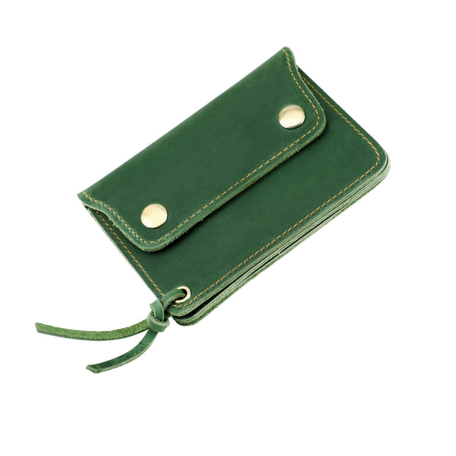 Green Vintage Handmade Crazy Horse Leather Wallet