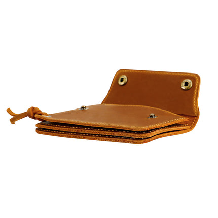 Green Vintage Handmade Crazy Horse Leather Wallet - Compact Card Holder & Zippered Coin Purse with Snap Closure