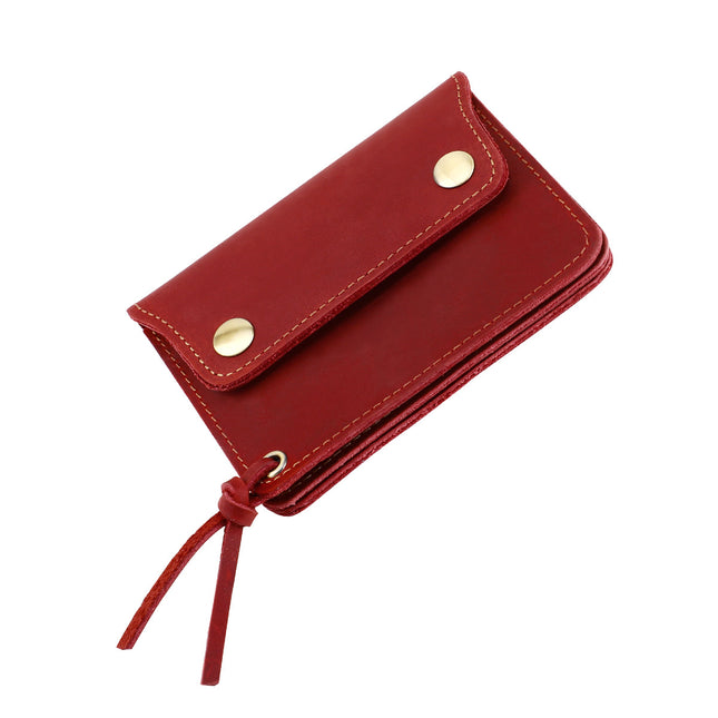 Red Vintage Handmade Crazy Horse Leather Wallet