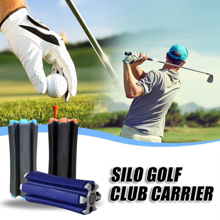 Black-orange Set of 2 Portable Golf Club Carrier Holders - Lightweight Club Organizer Caddy