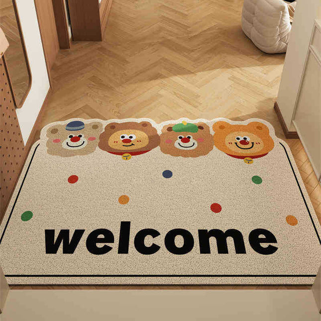 Healing Bear Set of 2 Cartoon PVC Coil Entrance Mats
