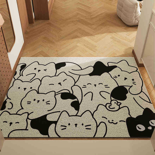 Stacking Cat Set of 2 Cartoon PVC Coil Entrance Mats