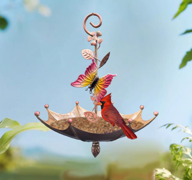 Butterfly Charming Hanging Umbrella Bird Feeder