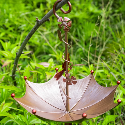 Nectar Charming Hanging Umbrella Bird Feeder - Decorative Outdoor Garden Accent
