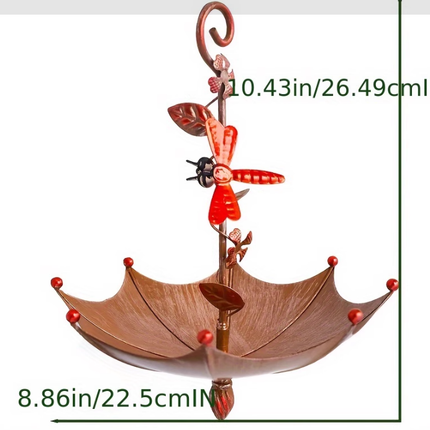 Nectar Charming Hanging Umbrella Bird Feeder - Decorative Outdoor Garden Accent