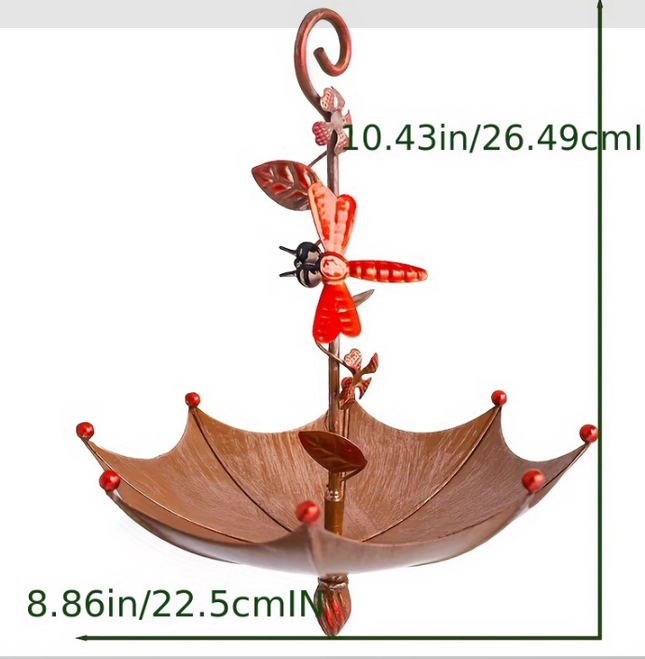 Nectar Charming Hanging Umbrella Bird Feeder - Decorative Outdoor Garden Accent