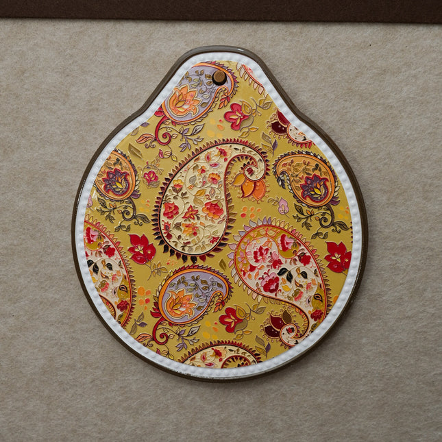 Yellow Set of 4 Embossed Ceramic Paddle Mats