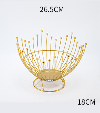 Pedestal Base Black Modern Metal Wire Fruit Basket Bowl – product detail