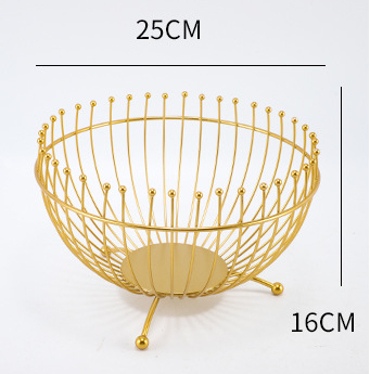 Small Feet Gold Modern Metal Wire Fruit Basket Bowl – product detail