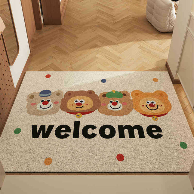 Healing Bear Set of 2 Cartoon PVC Coil Entrance Mats