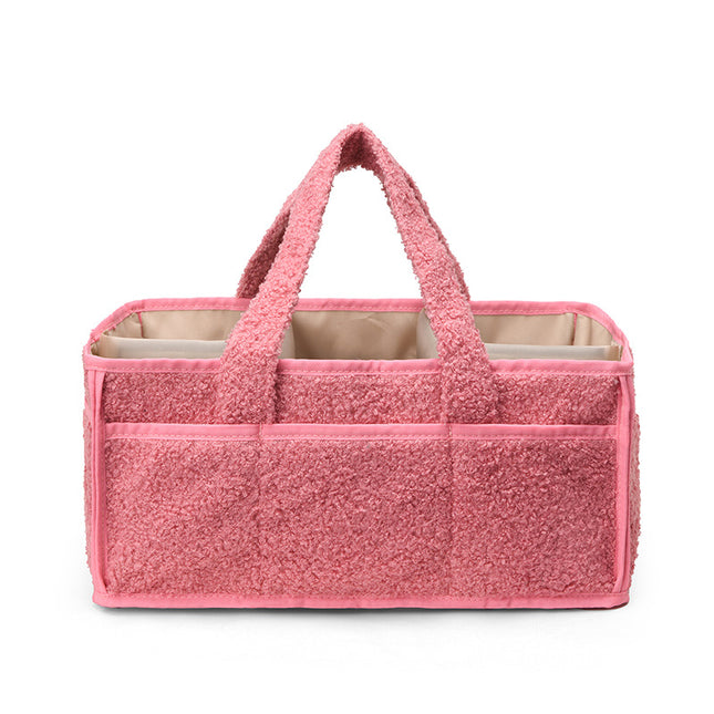 Pink Large Plush Nappy Caddy Organizer