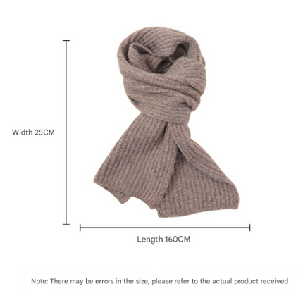 White Soft Ribbed Knit Winter Scarf - Cozy Warm Wool Blend Neck Wrap (160x25cm)