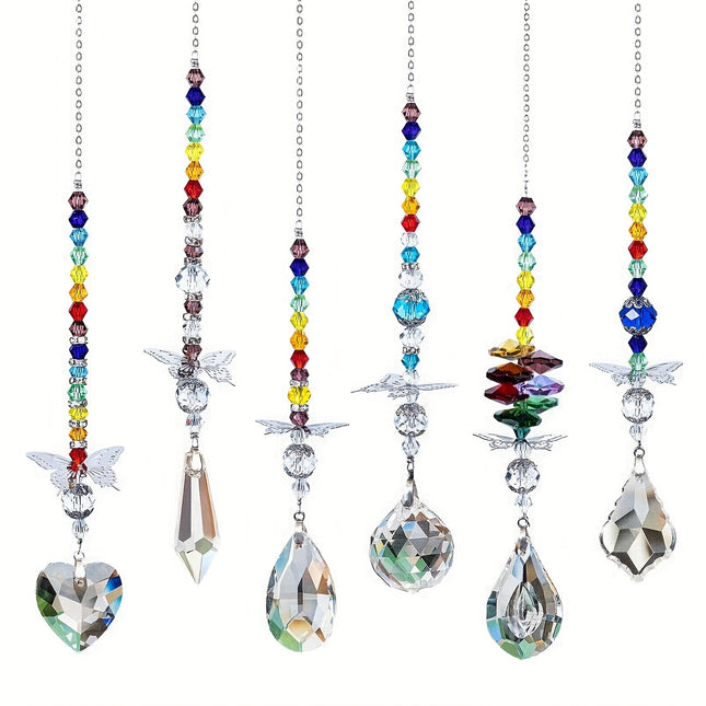 Set of 6 Crystal Suncatcher Hanging Ornaments