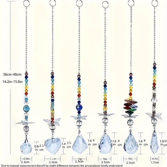 Set of 6 Crystal Suncatcher Hanging Ornaments – product detail