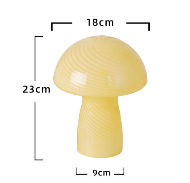 Camouflage Green Retro Swirl Glass Mushroom Table Lamp – product detail