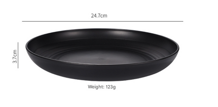 Stylish Dark Grey Wheat Straw Dinnerware Set - 24 Pieces Including Plates, Bowls & Cups