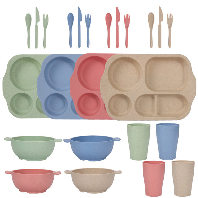 Scandinavian 4-colour Durable Eco-Friendly Wheat Straw Dinnerware Set
