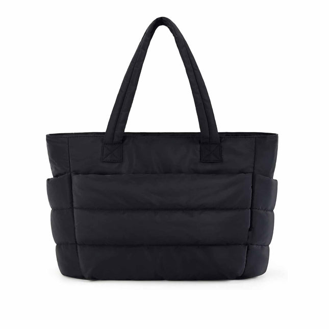 Black Large Capacity Nylon Tote Bag for Women