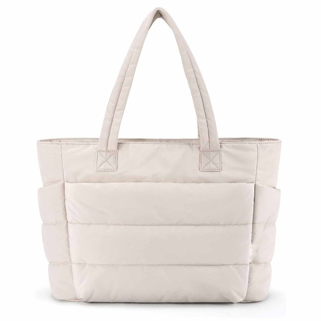 Beige Large Capacity Nylon Tote Bag for Women
