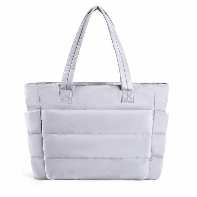 Light Grey Large Capacity Nylon Tote Bag for Women