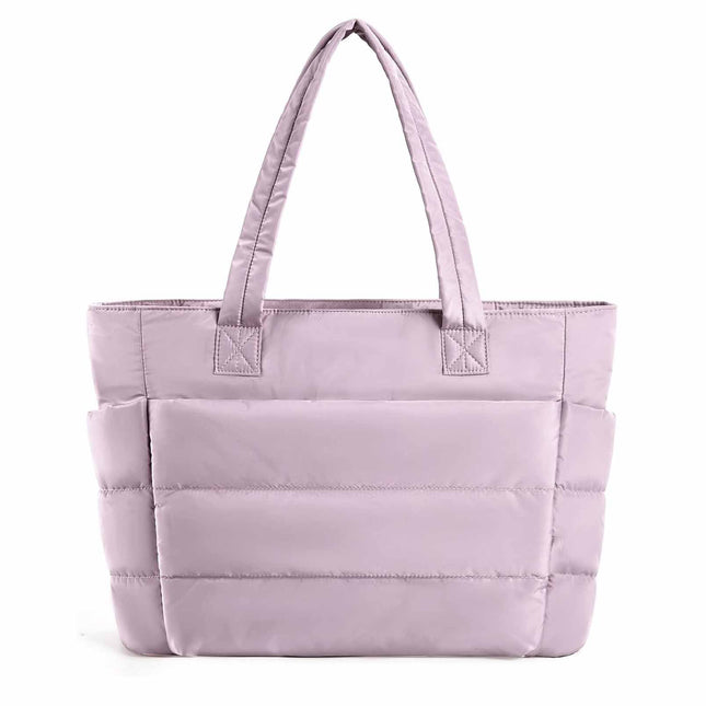 Light Purple Large Capacity Nylon Tote Bag for Women