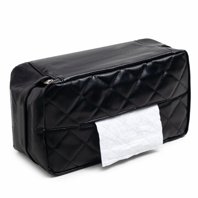 Black Universal Leather Car Tissue Box Holder