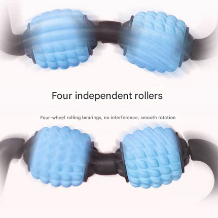 Black Set of 2 Foam Roller Ring Leg Massagers with 2 Resistance Bands - Muscle Relief Kit