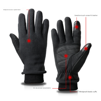 L Grey Warm Windproof Touchscreen Gloves – product detail