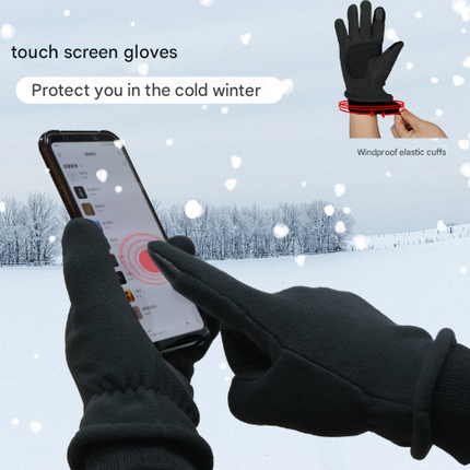 L Grey Warm Windproof Touchscreen Gloves – design and finish