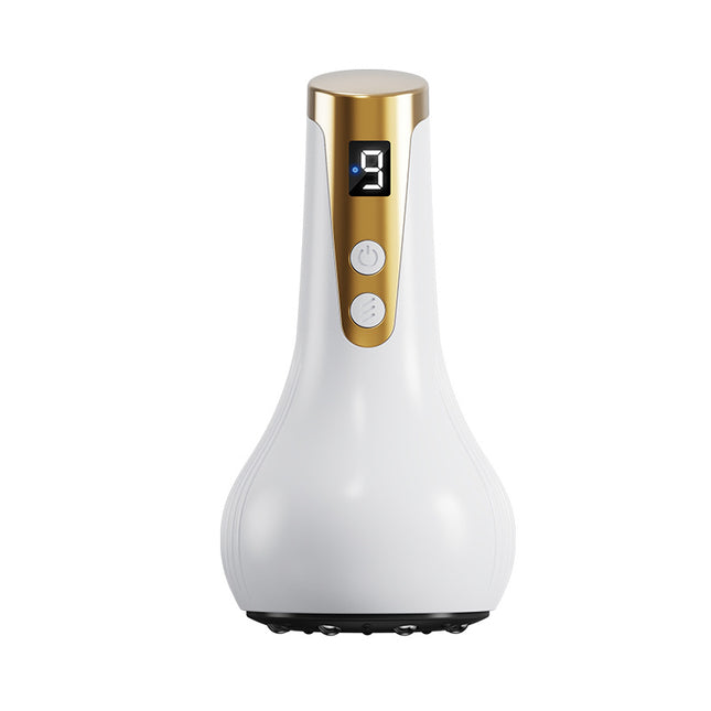 White Electric Meridian Scraping Massager with Air Release Valve