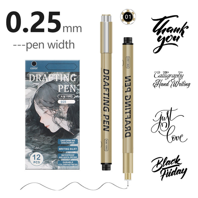 0.25mm 24-Piece Precision Drawing Pen Set
