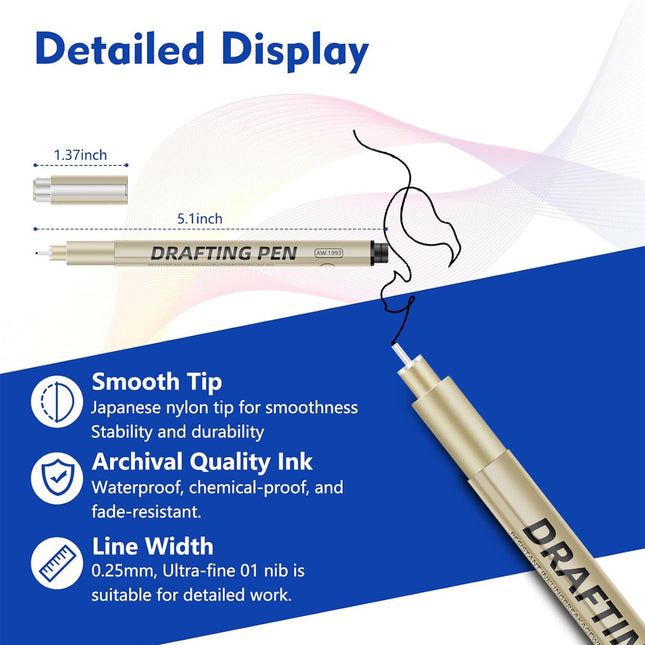 0.25mm 24-Piece Precision Drawing Pen Set – product detail