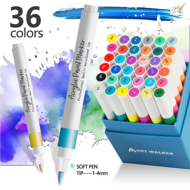 36 Color Acrylic Marker Pens for Kids