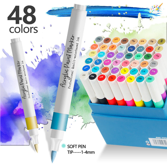 48 Color Acrylic Marker Pens for Kids