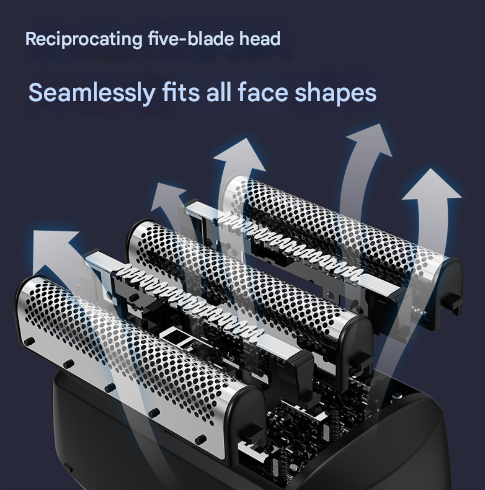 Black Reciprocating 5-Blade Beard Trimmer – product detail
