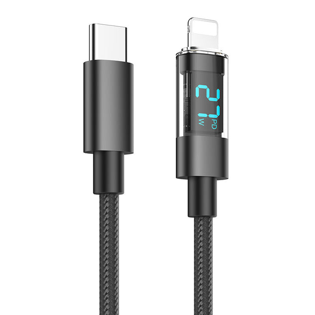 2 Meter IOS To Type-C 4-Piece Set 1m 100W Super Fast Charge Transparent Aluminum Shell Digital Display Data