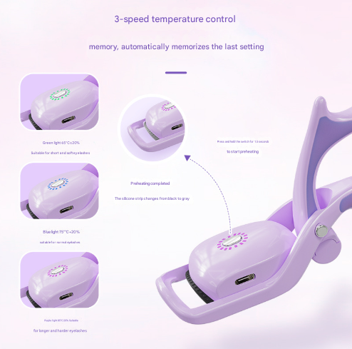 Pink USB Rechargeable Electric Heated Eyelash Curler – product detail