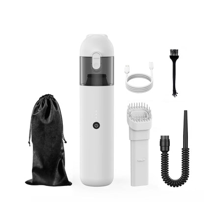 White Versatile 2-in-1 Cordless Handheld Vacuum Cleaner & Blower - USB Rechargeable, High-Power for Car & Home