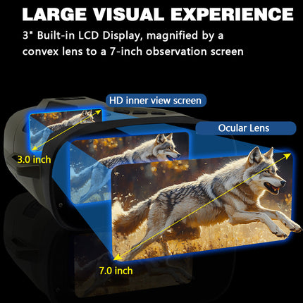 Grey 4K Portable Digital Night Vision Binoculars - HD Photo & Video Infrared Scope