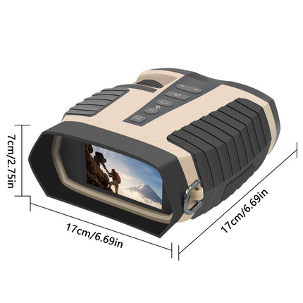 Black HD Digital Night Vision Binoculars - High Magnification Infrared Scope with Color Night View