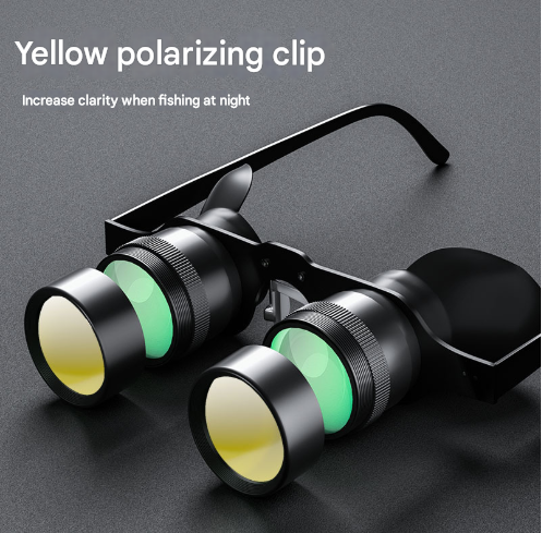 10x Telescope Plus Yellow Polarised Lens 10x HD Fishing Binocular Glasses