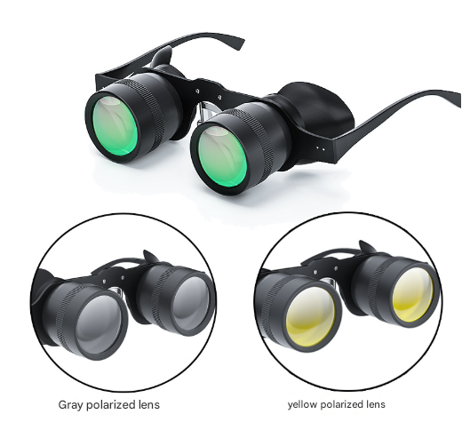10x Telescope Plus Red Polarised Plus Grey Polarised Lens 10x HD Fishing Binocular Glasses
