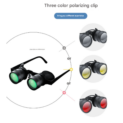 10x Telescope + Tri-colour Polarised Lens 10x HD Fishing Binocular Glasses - Polarized Zoom for Float Watching