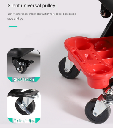 Auto Repair Polishing Stool - Detachable Seat Car Wash Tool Creeper Stool