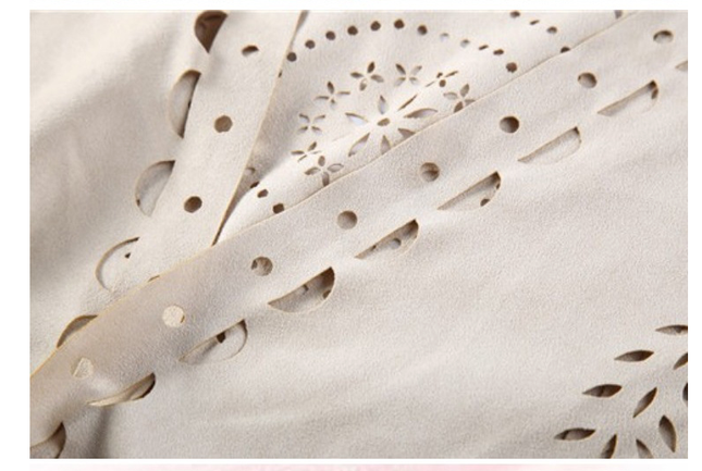 Beige Suede Wheat Tassel Triangle Scarf – product detail