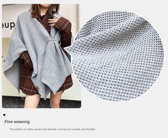 Camel-hair Color Luxurious Faux Cashmere Knitted Cape – product detail