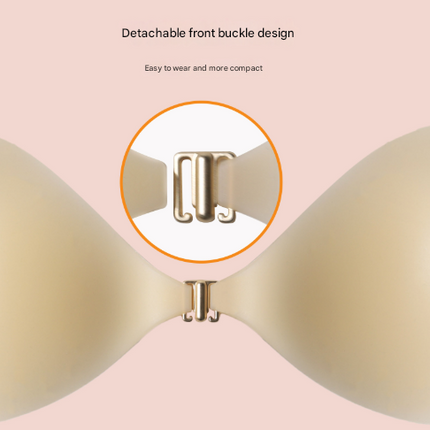 Size L [C/D cup] Two Pairs Light Skin Colour Heart-Shaped Silicone Breast Sticker - Thin Invisible Push-Up for Small Chest Enhancement