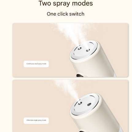 White ortable Desktop Dual-Spray Humidifier with Air Purification for Office and Bedroom