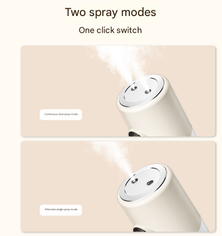 White ortable Desktop Dual-Spray Humidifier with Air Purification for Office and Bedroom – product detail